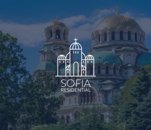 Sofia Residential logo over the background of Sveta Nedelya church